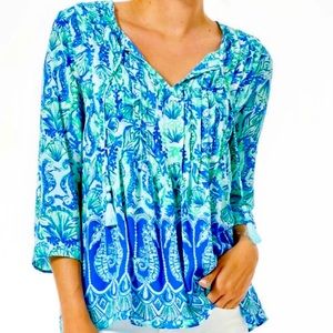 Lilly Pulitzer Marilina Tunic Seahorse Size XL